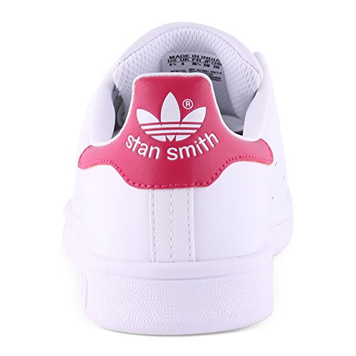 adidas Stan Smith J, Zapatillas Unisex Adulto, Blanco (Footwear White/Footwear White/Bold Pink 0), 36 EU