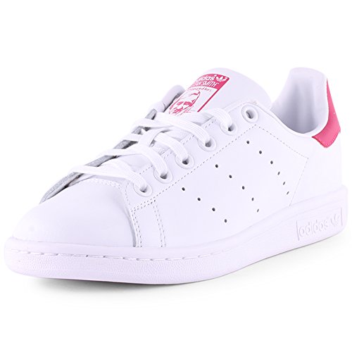 adidas Stan Smith J, Zapatillas Unisex Adulto, Blanco (Footwear White/Footwear White/Bold Pink 0), 36 EU