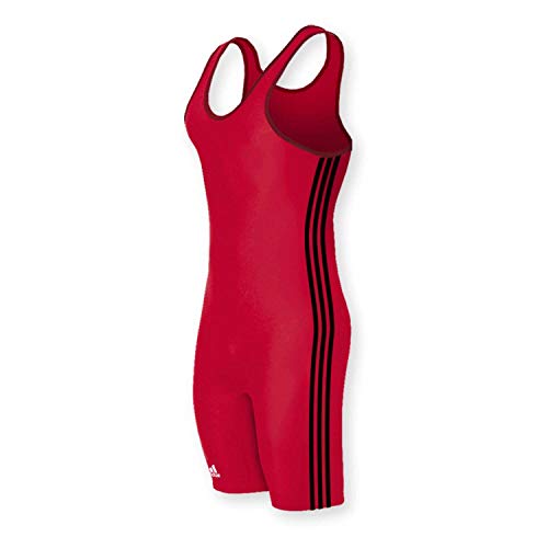 adidas Stock Singlet con 3 laterales para hombre, diseño de rayas - Rojo - S