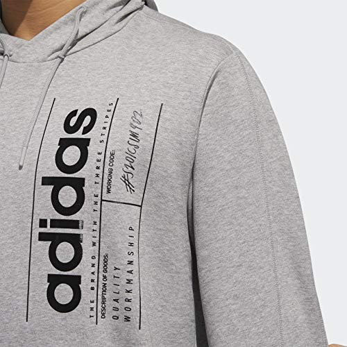 adidas Sudadera con Capucha para Hombre M BB HDY, Hombre, Capucha, GVC34, Gris Jaspeado/Negro, M