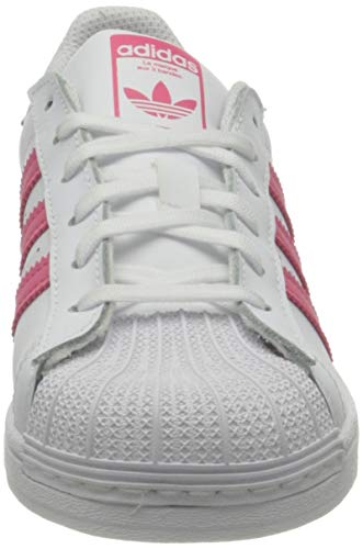 adidas Superstar J, Zapatillas de Gimnasio Unisex Niños, FTWR White Super Pink Core Black, 38 2/3 EU