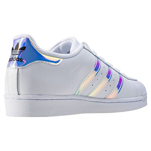 adidas Superstar J, Zapatillas Unisex Adulto, Blanco (Footwear White/Footwear White/Metallic Silver-Solid 0), 38 2/3 EU