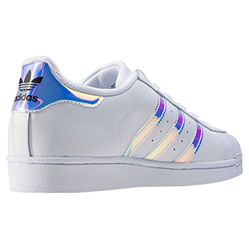 adidas Superstar J, Zapatillas Unisex Adulto, Blanco (Footwear White/Footwear White/Metallic Silver-Solid 0), 38 2/3 EU