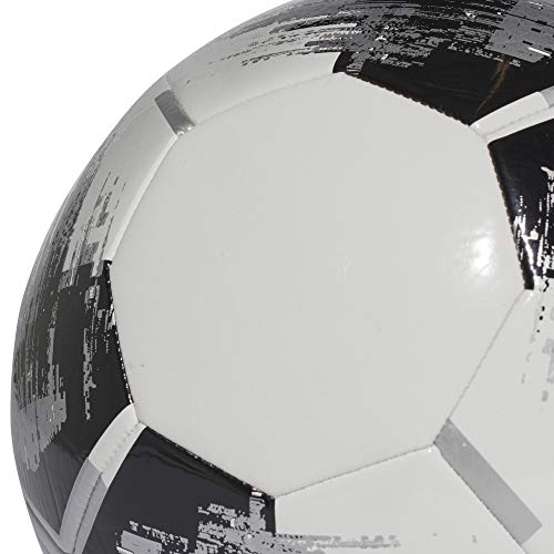 adidas Team Glider Balón de Fútbol, Hombre, White/Black/Silver Met, 5