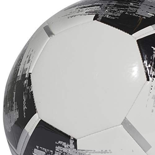 adidas Team Glider Balón de Fútbol, Hombre, White/Black/Silver Met, 5 adidas Team Glider Balón de Fútbol, Hombre, White/Black/Silver Met, 5