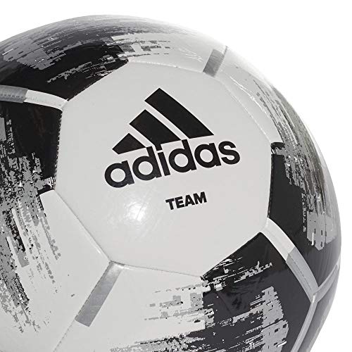 adidas Team Glider Balón de Fútbol, Hombre, White/Black/Silver Met, 5