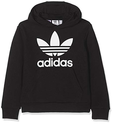 adidas Trefoil Hoodie Sudadera, Unisex niños, Black/White, 8-9Y