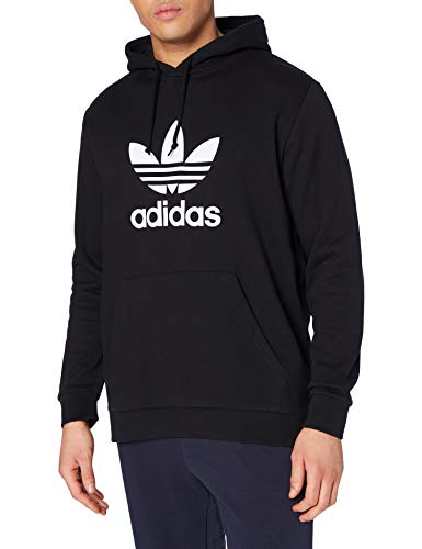 adidas Trefoil Hoodie Sweatshirt, Hombre, Black, S