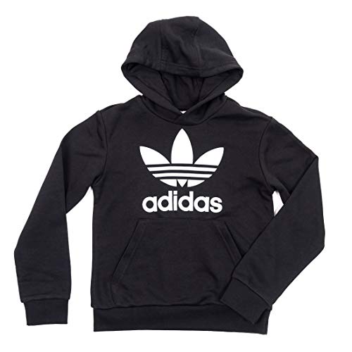 adidas Trefoil Sweatshirt Hoodie Sudadera, Unisex Infantil, Negro (Black/White), 152 adidas Trefoil Sweatshirt Hoodie Sudadera, Unisex Infantil, Negro (Black/White), 152