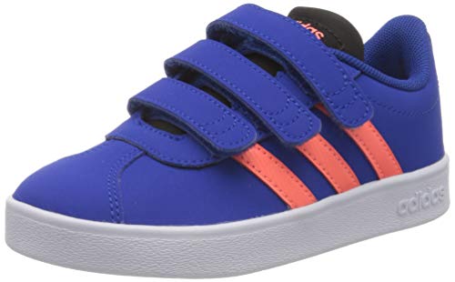 adidas VL Court 2.0 CMF C, Zapatillas de Gimnasio Unisex Niños, Team Royal Blue/Signal Coral/Core Black, 34 EU