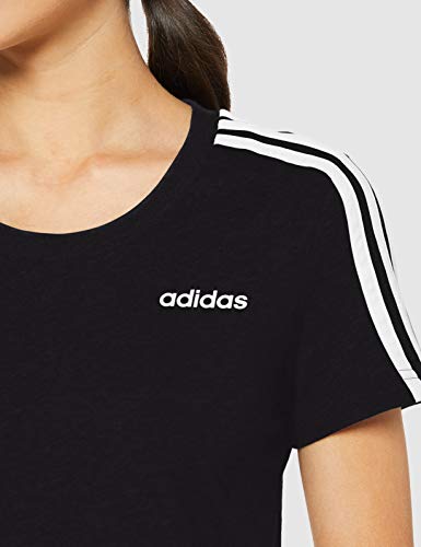 adidas W E 3S Slim tee Camiseta de Manga Corta, Mujer, Black/White, 2XS