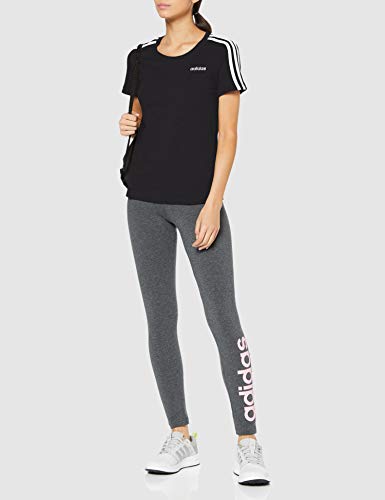 adidas W E 3S Slim tee Camiseta de Manga Corta, Mujer, Black/White, 2XS