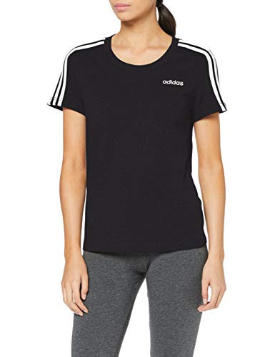 adidas W E 3S Slim tee Camiseta de Manga Corta, Mujer, Black/White, 2XS