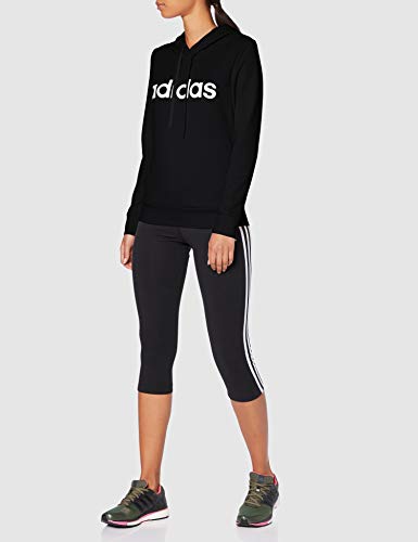 adidas W E Lin OH HD Sudadera, Mujer, Black/White, XL