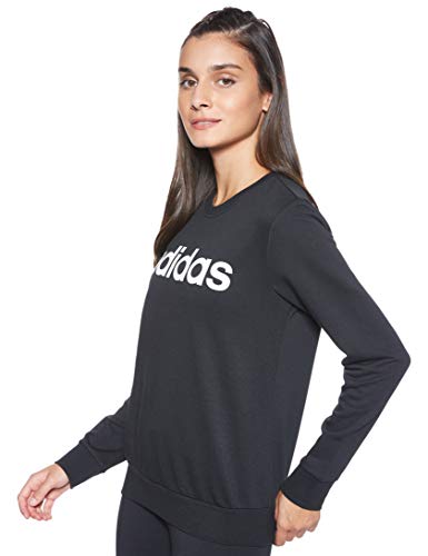 adidas W E Lin Sweat Sudadera, Mujer, Negro (Black/White), XS