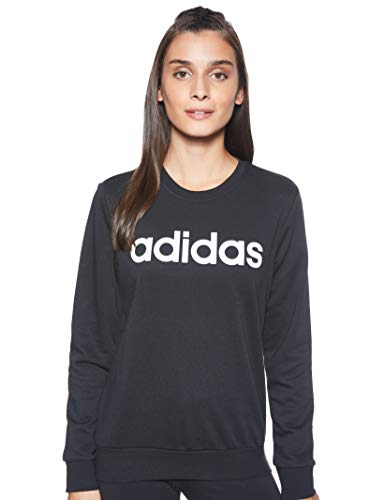 adidas W E Lin Sweat Sudadera, Mujer, Negro (Black/White), XS