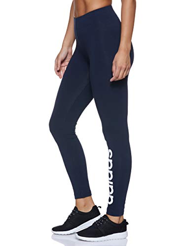 adidas W E Lin Tight Mallas, Mujer, Legend Ink/White, S