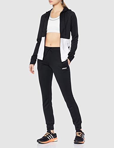 adidas WTS Lin Ft Hood - Chándal para Mujer, White/Black, L adidas WTS Lin Ft Hood - Chándal para Mujer, White/Black, L