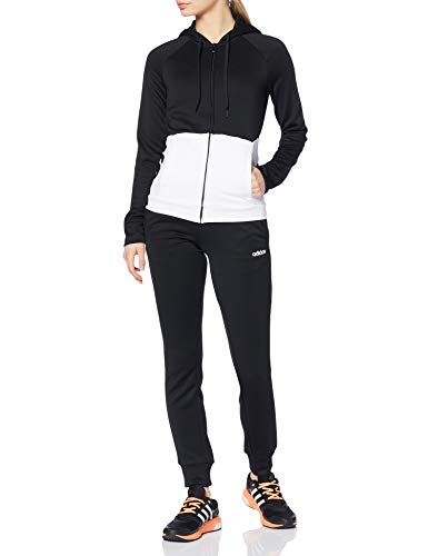 adidas WTS Lin Ft Hood - Chándal para Mujer, White/Black, L