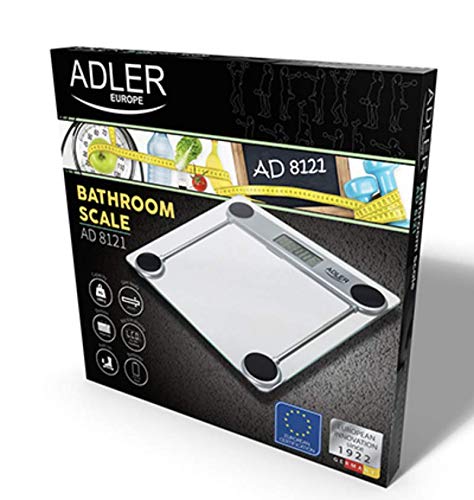 Adler ad8121 - Báscula de baño, transparente, vidrio, lcd Adler ad8121 - Báscula de baño, transparente, vidrio, lcd