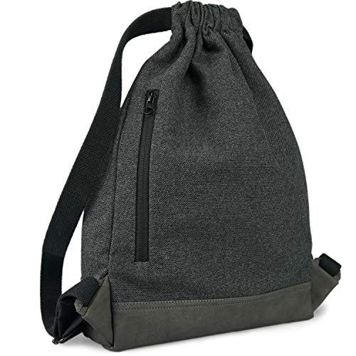 Adore June Daypack Bob Moderno Mochila con Cordón para Deportes, Viajes y Ciudad, Bolsa de Gimnasia para Mujeres y Hombres con Bolsillo Interior y Bolsa de Seguridad con Cremallera, Antracita