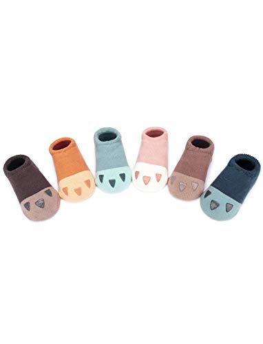 Adorel Calcetines Zapato Antideslizantes para Bebé Lote de 6 Pata de Gato 1-2 Años (Tamaño del Fabricante M)