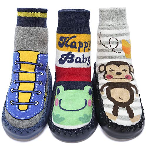 Adorel Calcetines Zapatos Antideslizantes para Bebé 3 Pares Happybaby & Rana & Mono 24-25 (Tamaño del Fabricante 16) Adorel Calcetines Zapatos Antideslizantes para Bebé 3 Pares Happybaby & Rana & Mono 24-25 (Tamaño del Fabricante 16)