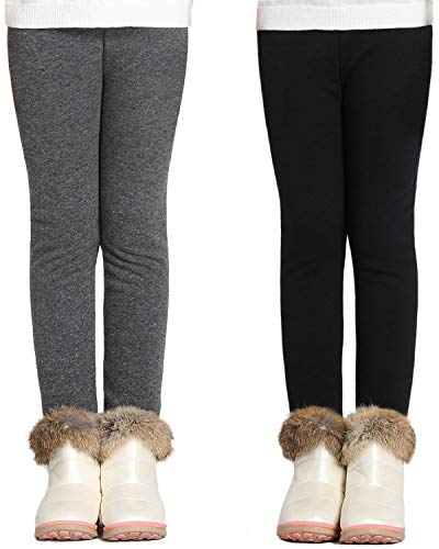 Adorel Leggings Térmicos Algodón Forros para Niñas Pack de 2 Negro & Gris Obscuro 3-4 Años (Tamaño del Fabricante 110) Adorel Leggings Térmicos Algodón Forros para Niñas Pack de 2 Negro & Gris Obscuro 3-4 Años (Tamaño del Fabricante 110)