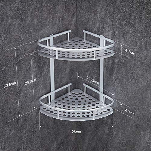 ADOVEL baño Estante estantería de Esquina, Estantes de Ducha de Aluminio Espacial Perforado Entramado de baño Muebles de baño