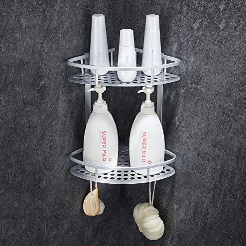 ADOVEL baño Estante estantería de Esquina, Estantes de Ducha de Aluminio Espacial Perforado Entramado de baño Muebles de baño ADOVEL baño Estante estantería de Esquina, Estantes de Ducha de Aluminio Espacial Perforado Entramado de baño Muebles de baño