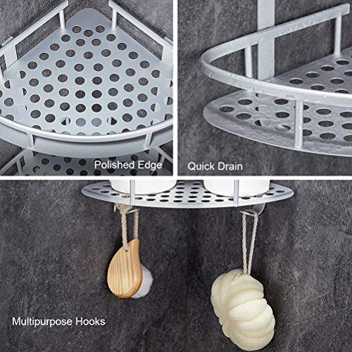 ADOVEL baño Estante estantería de Esquina, Estantes de Ducha de Aluminio Espacial Perforado Entramado de baño Muebles de baño ADOVEL baño Estante estantería de Esquina, Estantes de Ducha de Aluminio Espacial Perforado Entramado de baño Muebles de baño