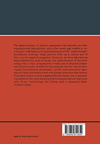 Advanced Methods in Protein Sequence Determination: 25 (Molecular Biology, Biochemistry and Biophysics Molekularbiologie, Biochemie und Biophysik) Advanced Methods in Protein Sequence Determination: 25 (Molecular Biology, Biochemistry and Biophysics Molekularbiologie, Biochemie und Biophysik)