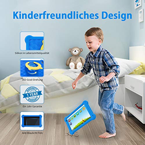 AEEZO Kids Tablet 7 Pulgadas WiFi Android 10 Tablet PC 2020 Nueva Pantalla FHD 1920x1200 IPS, 2GB RAM 32GB ROM, Control Parental, Kidoz Instalado, Protección de Ojos Anti Blue Light Screen (Azul)