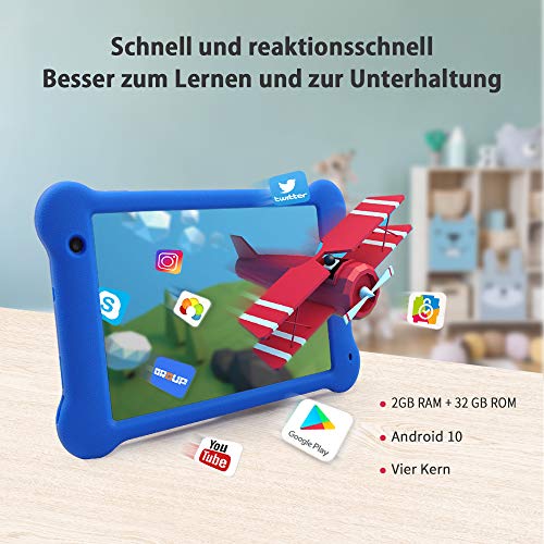 AEEZO Kids Tablet 7 Pulgadas WiFi Android 10 Tablet PC 2020 Nueva Pantalla FHD 1920x1200 IPS, 2GB RAM 32GB ROM, Control Parental, Kidoz Instalado, Protección de Ojos Anti Blue Light Screen (Azul) AEEZO Kids Tablet 7 Pulgadas WiFi Android 10 Tablet PC 2020 Nueva Pantalla FHD 1920x1200 IPS, 2GB RAM 32GB ROM, Control Parental, Kidoz Instalado, Protección de Ojos Anti Blue Light Screen (Azul)