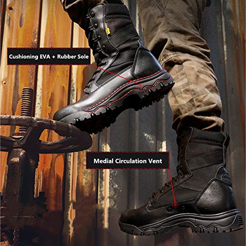 Aegilmcshoes Botas De Combate Táctico del Ejército Transpirable Equipo Militar Zapatos Desierto De Los Hombres De Caza De Alta, El Eje Impermeable Resistente Al Desgaste Táctico Militar,Amarillo,43EU