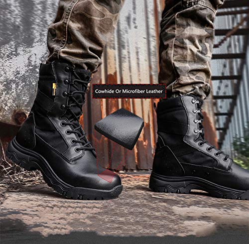 Aegilmcshoes Botas De Combate Táctico del Ejército Transpirable Equipo Militar Zapatos Desierto De Los Hombres De Caza De Alta, El Eje Impermeable Resistente Al Desgaste Táctico Militar,Amarillo,43EU