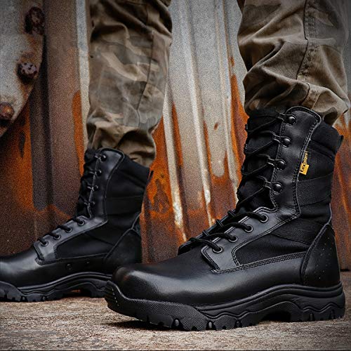 Aegilmcshoes Botas De Combate Táctico del Ejército Transpirable Equipo Militar Zapatos Desierto De Los Hombres De Caza De Alta, El Eje Impermeable Resistente Al Desgaste Táctico Militar,Amarillo,43EU