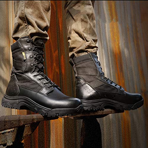 Aegilmcshoes Botas De Combate Táctico del Ejército Transpirable Equipo Militar Zapatos Desierto De Los Hombres De Caza De Alta, El Eje Impermeable Resistente Al Desgaste Táctico Militar,Amarillo,43EU