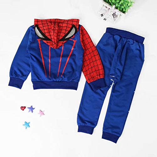 AEIL Boys Casual Chándal Sudaderas con Capucha Niños Traje de 2 Piezas Spiderman Cosplay Set Traje de Manga Larga Traje Deportivo Ropa Mono