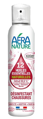 AERA NATURE: Zapatos desodorante-desodorante con 12 aceites esenciales naturelles, 125ml - bactericida, fungicida