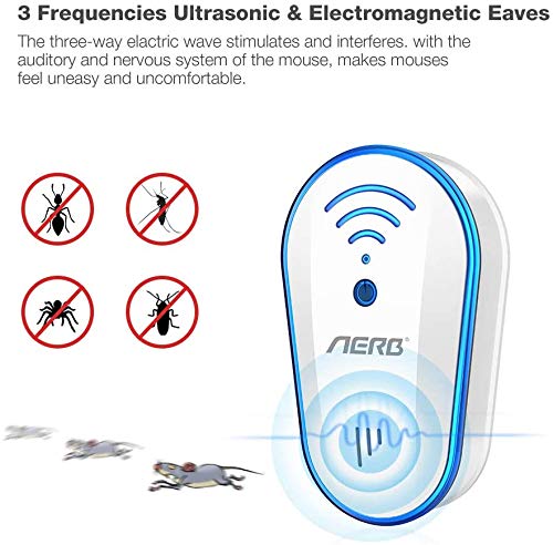 Aerb Ultrasonico Repelente de Mosquitos 10W, Eficiente Antimosquitos Electrico Ultrasonido Control de Insecto para Moscas, Hormigas, Insectos, Cucarachas, Roedores (2 Pcs) Aerb Ultrasonico Repelente de Mosquitos 10W, Eficiente Antimosquitos Electrico Ultrasonido Control de Insecto para Moscas, Hormigas, Insectos, Cucarachas, Roedores (2 Pcs)