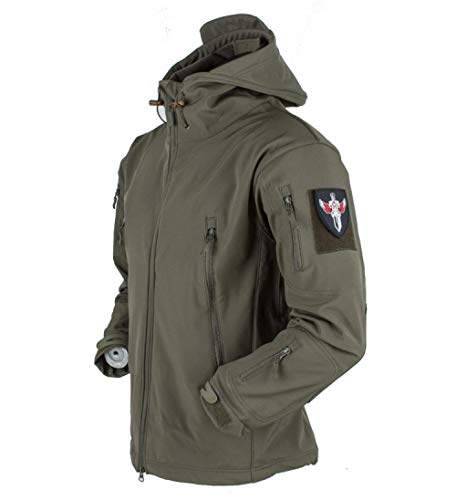 Aerlan Chaqueta de Entretiempo con Capucha,Abrigo Oversize,Chaqueta de Exterior Suave a Prueba de Viento,Impermeable,Transpirable y cálida-H_M #