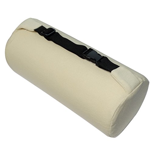 AERZETIX: Cojin reposacabezas para Coche con Espuma de Memoria 27/12cm Color Beige cilindrica C19896