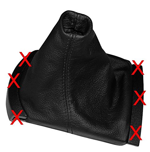 AERZETIX - Funda para palanca de cambios - 100% Piel Genuina - Color de Piel: Negro - Color de Costuras: Rojo AERZETIX - Funda para palanca de cambios - 100% Piel Genuina - Color de Piel: Negro - Color de Costuras: Rojo