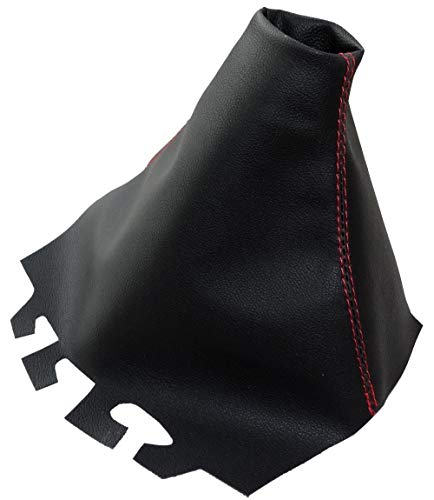 AERZETIX: Funda para palanca de cambios de piel sintética con costuras de colores variables (negro con costuras rojo) AERZETIX: Funda para palanca de cambios de piel sintética con costuras de colores variables (negro con costuras rojo)