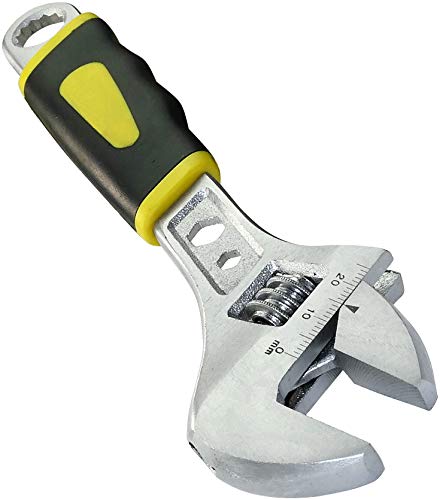 AERZETIX - Llave inglesa Ajustable de boca - 200mm - Regulable de 0 a 28.6mm - Mango recto - Manija Antideslizante Bi-Materia - Versatilidad - Mandíbula reversible inclinada 23° - acero CR-V - C45625 AERZETIX - Llave inglesa Ajustable de boca - 200mm - Regulable de 0 a 28.6mm - Mango recto - Manija Antideslizante Bi-Materia - Versatilidad - Mandíbula reversible inclinada 23° - acero CR-V - C45625