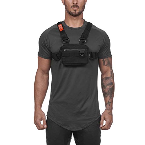 Aesy Chaleco Tactico, Mochila Tactica, Bolsa Tactica, Bandolera Hombre, Bolso de Pecho Hombre, Mochila Tactica Militar, Ajustables Bolsa de Hombro Cruzada Paquetes de Cintura Funcionales (Negro-4)