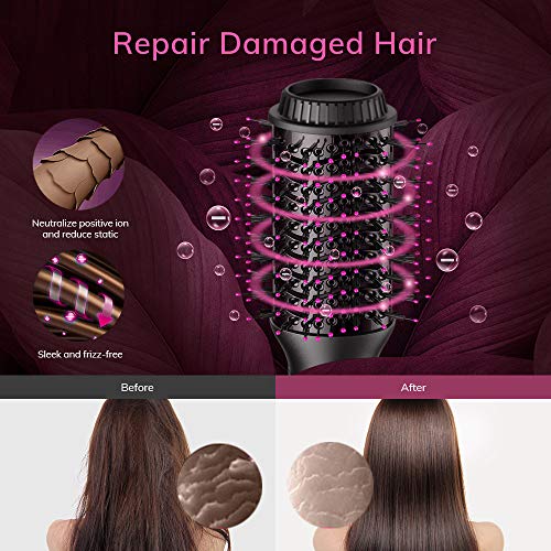 AEVO Cepillo de Aire Caliente Portátil, 4 en 1 Secador Moldeador Rizador y Plancha, 3 modos, Multifunción Secador de Cerámica con Iones Negativos para Peinado de Salón de Belleza, Negro AEVO Cepillo de Aire Caliente Portátil, 4 en 1 Secador Moldeador Rizador y Plancha, 3 modos, Multifunción Secador de Cerámica con Iones Negativos para Peinado de Salón de Belleza, Negro