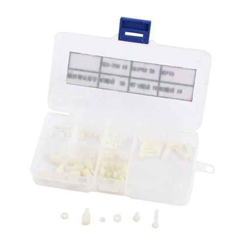 Aexit 80 UNIDS Nylon Blanco Tuercas Hexagonales + Tornillos de Cabeza Cruzada Phillips redondos + Aisladores Hexagonales Roscados (model: G8709IVVIII-9871HL) Separadores Soportes Set Aexit 80 UNIDS Nylon Blanco Tuercas Hexagonales + Tornillos de Cabeza Cruzada Phillips redondos + Aisladores Hexagonales Roscados (model: G8709IVVIII-9871HL) Separadores Soportes Set