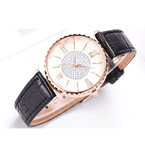 Afairy Banda de Cuero Mujer del Reloj de Manera de Las señoras Relojes con Pulsera de Cuarzo de Definir el Movimiento de Reloj de Pulsera de Mujer de Cuarzo del Rhinestone (Color : E) Afairy Banda de Cuero Mujer del Reloj de Manera de Las señoras Relojes con Pulsera de Cuarzo de Definir el Movimiento de Reloj de Pulsera de Mujer de Cuarzo del Rhinestone (Color : E)